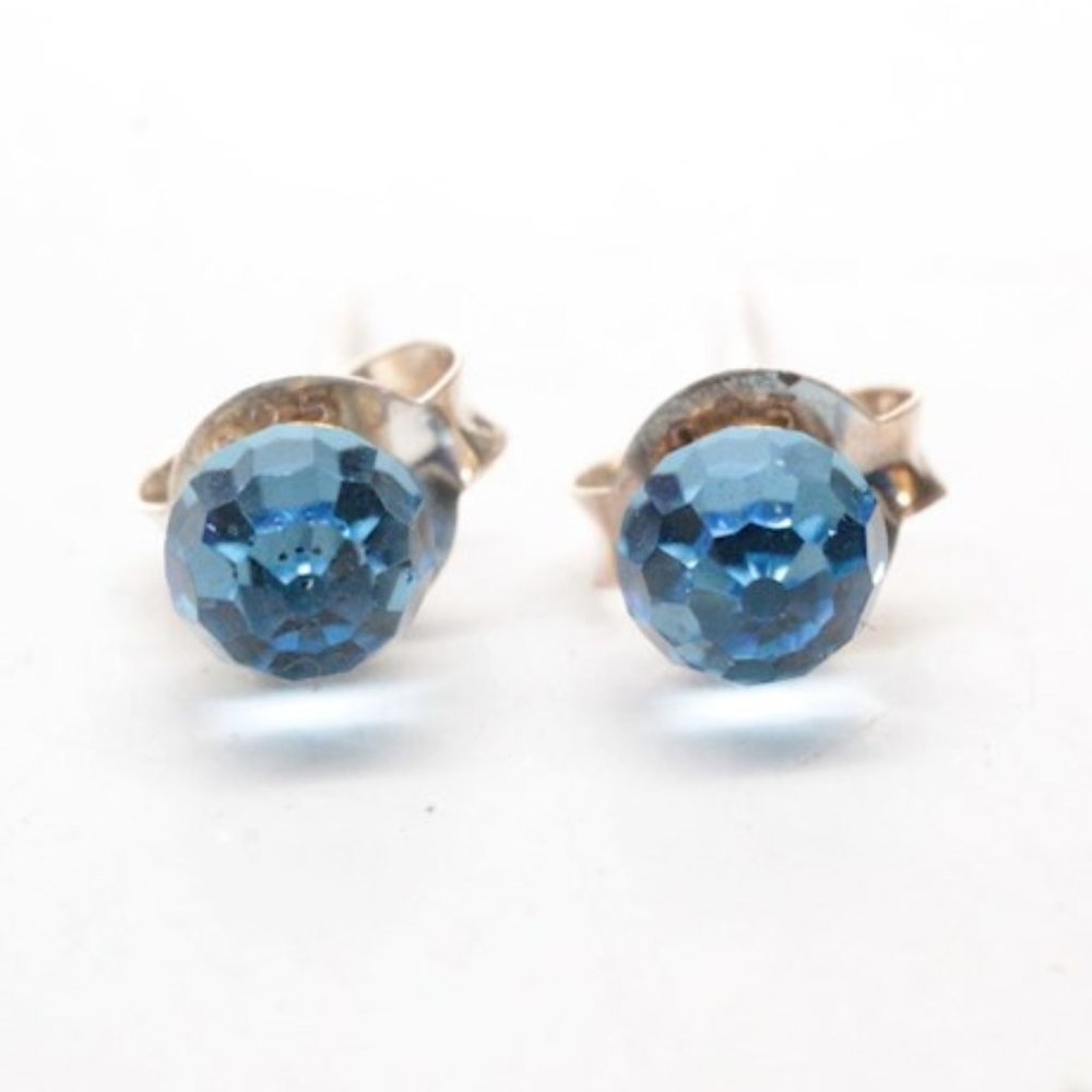 Acomo Sterling Silver Stud Earring Blue NEW
